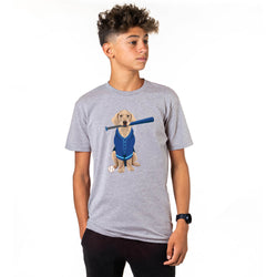 Baseball Short Sleeve T-Shirt - Dinger the Baseball Dog