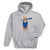 Baseball Hooded Sweatshirt - Dinger the Baseball Dog [Adult Medium/Gray] - SS