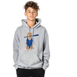 Baseball Hooded Sweatshirt - Dinger the Baseball Dog