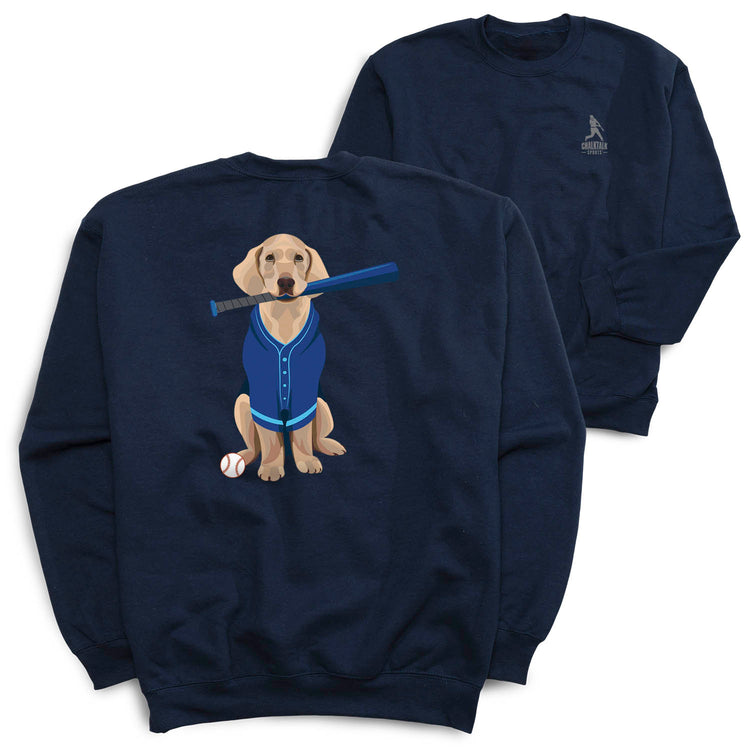 Baseball Crewneck Sweatshirt - Dinger the Baseball Dog (Back Design)