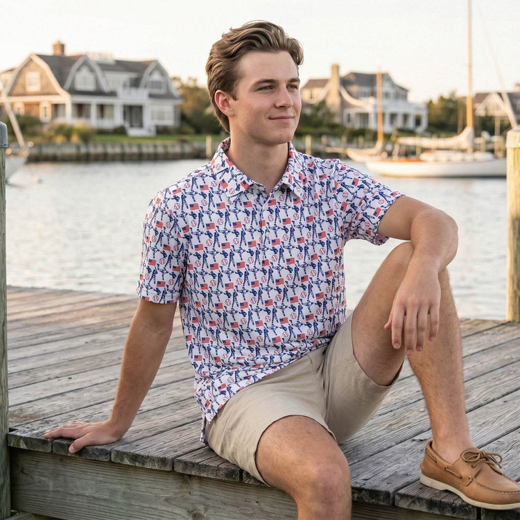 Baseball Short Sleeve Polo - Americana