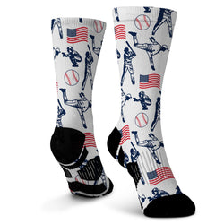 Baseball Graphic Flex Mid-Calf Socks - Americana