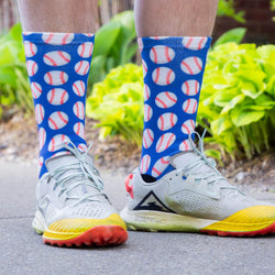 Baseball Graphic Flex Mid-Calf Socks - Pop Fly