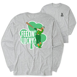 Baseball Tshirt Long Sleeve - Feelin' Lucky Baseball (Back Design)