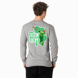 Baseball Tshirt Long Sleeve - Feelin' Lucky Baseball (Back Design)