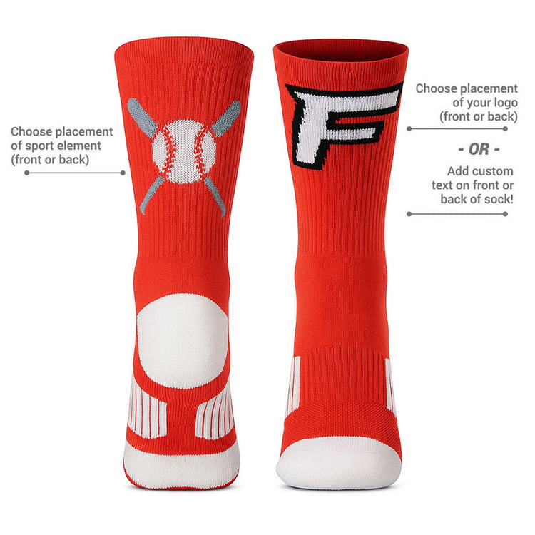 Custom Team Woven Mid-Calf Socks - Baseball