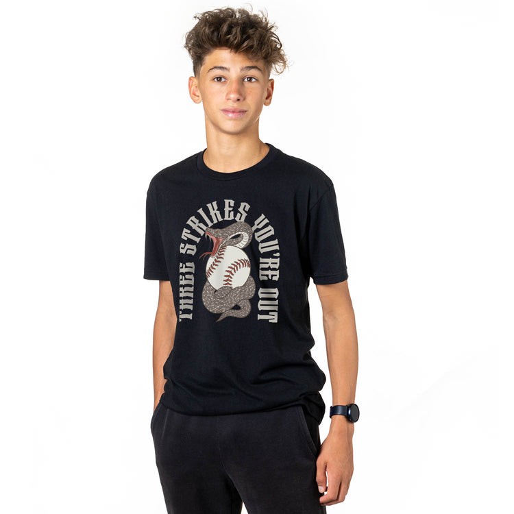 Baseball Short Sleeve T-Shirt - Three Strikes, You're Out