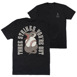 Baseball Short Sleeve T-Shirt - Three Strikes, You're Out (Back Design)