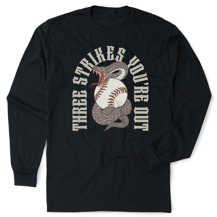 Baseball Tshirt Long Sleeve - Three Strikes, You're Out