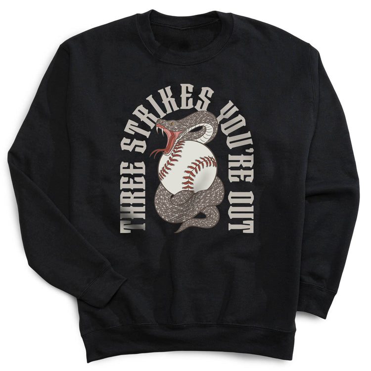 Baseball Crewneck Sweatshirt - Three Strikes, You're Out