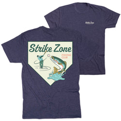 Baseball Short Sleeve T-Shirt - Strike Zone (Back Design) [Navy/Youth Large] - SS