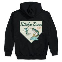 Baseball Hooded Sweatshirt - Strike Zone (Back Design) [Black/Youth Large] - SS