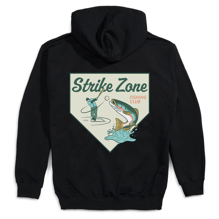 Baseball Hooded Sweatshirt - Strike Zone (Back Design) [Black/Youth Large] - SS
