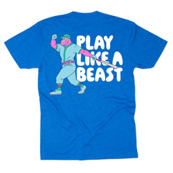 Baseball Short Sleeve T-Shirt - Play Like a Beast Baseball (Back Design)