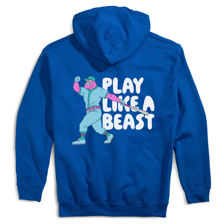 Baseball Hooded Sweatshirt - Play Like a Beast Baseball (Back Design)