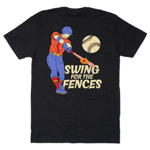 Baseball Short Sleeve T-Shirt - Swing for the Fences (Back Design)