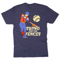 Baseball Short Sleeve T-Shirt - Swing for the Fences (Back Design)