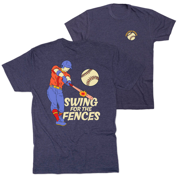 Baseball Short Sleeve T-Shirt - Swing for the Fences (Back Design)