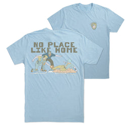 Baseball Short Sleeve T-Shirt - Home Sweet Home (Back Design) [Heather Columbia Blue/Adult Large] - SS