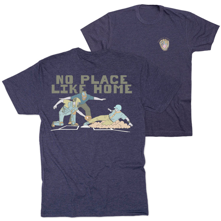 Baseball Short Sleeve T-Shirt - Home Sweet Home (Back Design) [Navy/Adult Medium] - SS