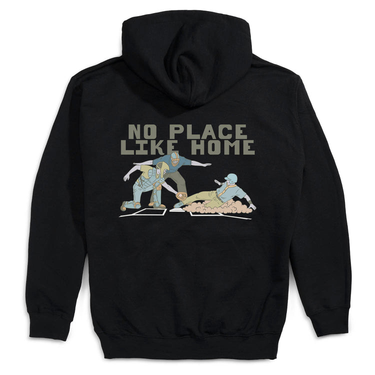 Baseball Hooded Sweatshirt - Home Sweet Home (Back Design) [Black/Youth Medium] - SS