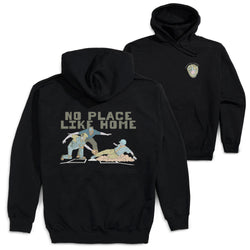 Baseball Hooded Sweatshirt - Home Sweet Home (Back Design) [Black/Youth Large] - SS