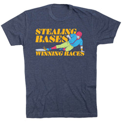 Baseball Short Sleeve T-Shirt - Stealing Bases Winning Races