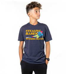 Baseball Short Sleeve T-Shirt - Stealing Bases Winning Races