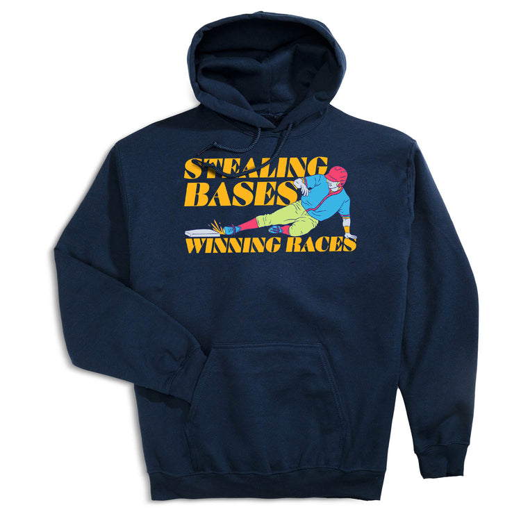 Baseball Hooded Sweatshirt - Stealing Bases Winning Races