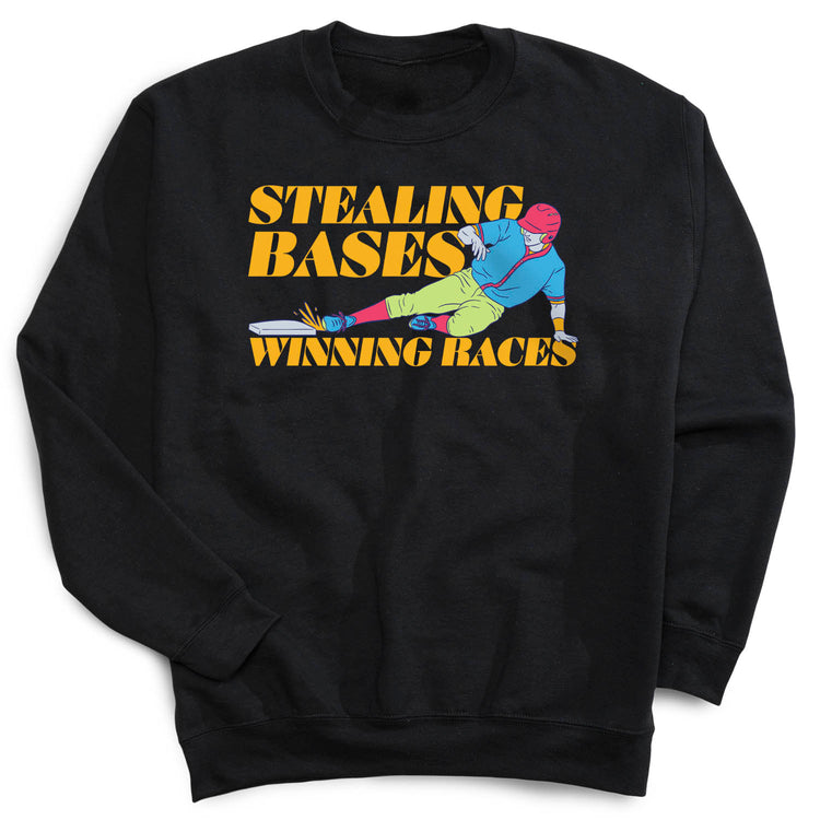 Baseball Crewneck Sweatshirt - Stealing Bases Winning Races