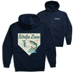 Baseball Hooded Sweatshirt - Strike Zone (Back Design) [Navy/Youth Large] - SS