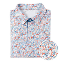 Folded shirt with a patriotic baseball pattern on a white background