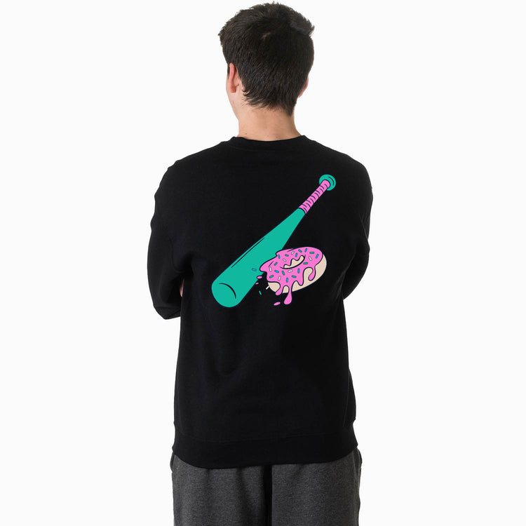 Baseball Crewneck Sweatshirt - Donut Baseball (Back Design)