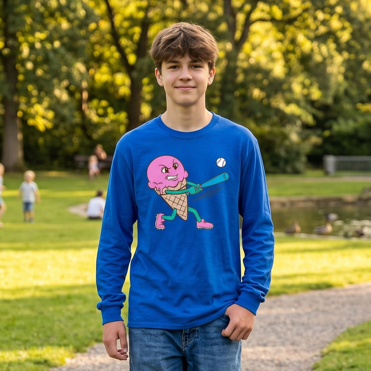 Baseball Tshirt Long Sleeve - Ice Cream Baseball