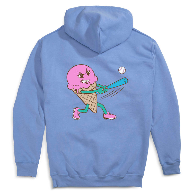 Baseball Hooded Sweatshirt - Ice Cream Baseball (Back Design)