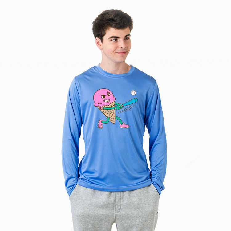 Baseball Long Sleeve Performance Tee - Ice Cream Baseball