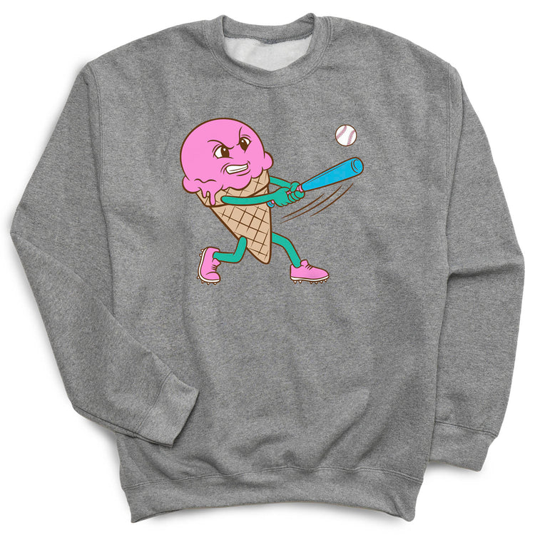 Baseball Crewneck Sweatshirt - Ice Cream Baseball