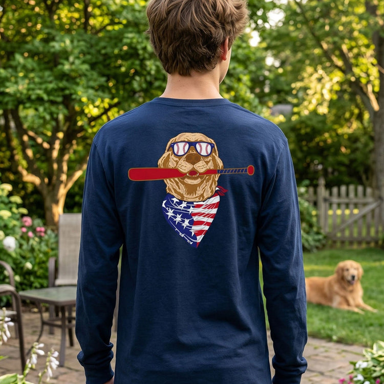 Baseball Tshirt Long Sleeve - Freedom Hound Baseball (Back Design)