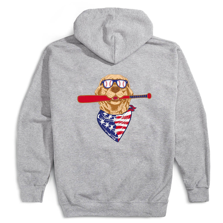 Baseball Hooded Sweatshirt - Freedom Hound Baseball (Back Design)