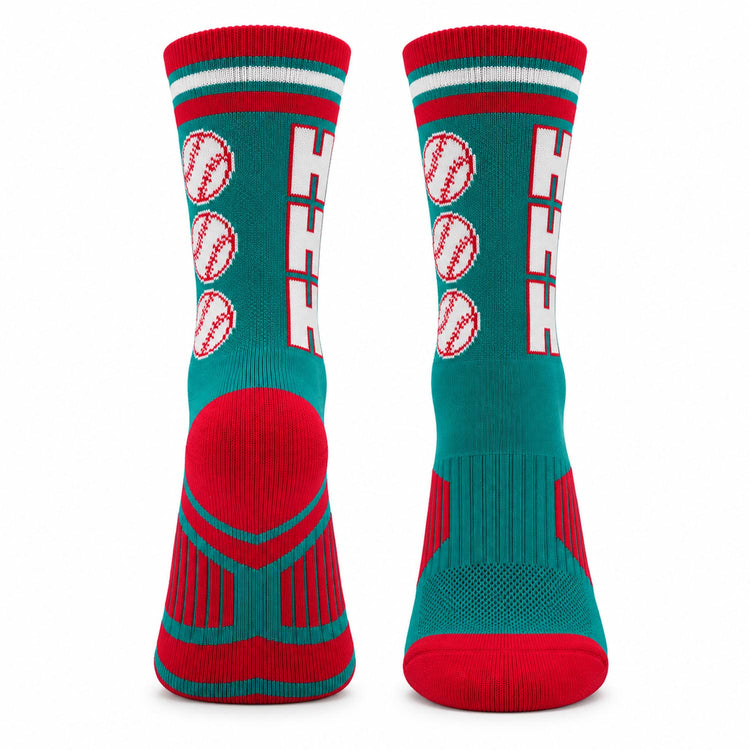 Baseball Mid-Calf Socks - Ho Ho Ho Baseball