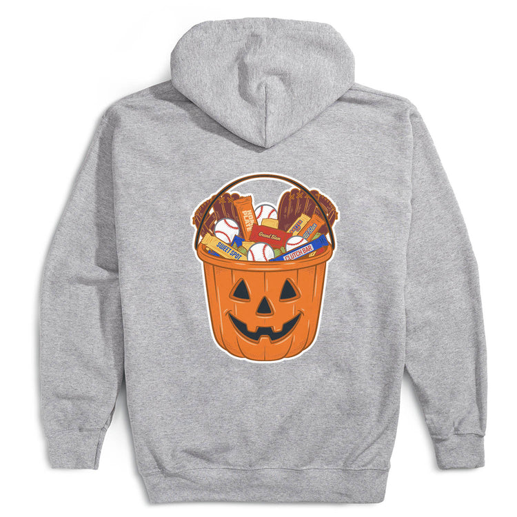 Baseball Hooded Sweatshirt - Trick-or-Treat Baseball (Back Design)