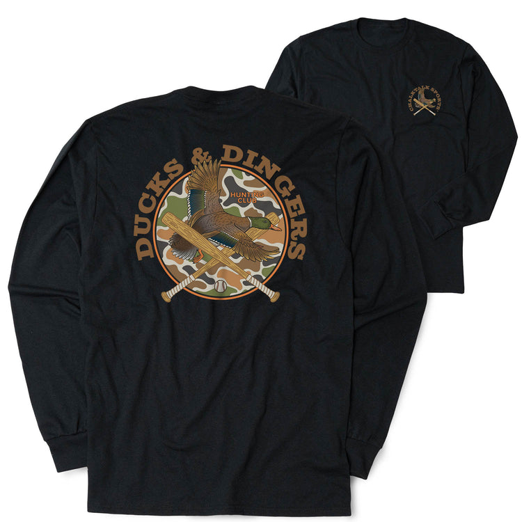 Baseball Tshirt Long Sleeve - Ducks and Dingers (Back Design)