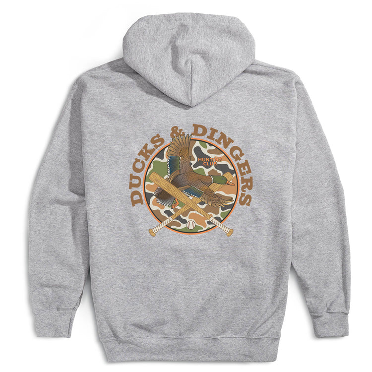 Baseball Hooded Sweatshirt - Ducks and Dingers (Back Design)
