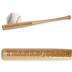 Engraved Mini Baseball Bat - Thanks Coach