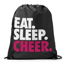 Cheerleading Drawstring Backpack Eat. Sleep. Cheer. [Black] - SS