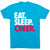 Cheerleading T-Shirt Short Sleeve Eat. Sleep. Cheer. [Youth X-Large/Turquoise] - SS