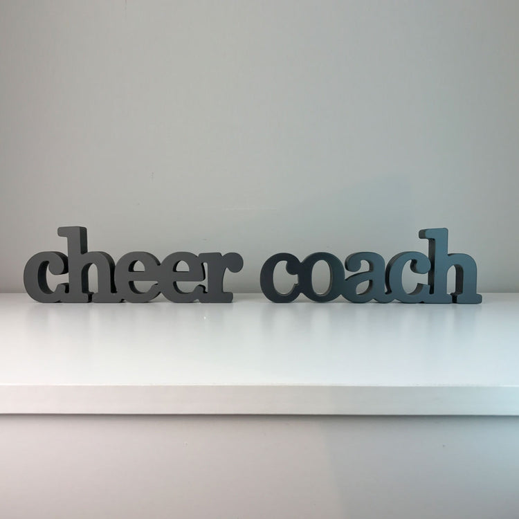Cheer Coach Wood Words Ready to Autograph