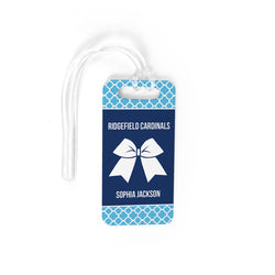 Cheerleading Bag/Luggage Tag - Personalized Cheer Squad with Bow