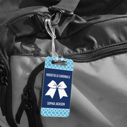 Cheerleading Bag/Luggage Tag - Personalized Cheer Squad with Bow