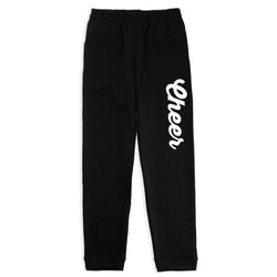 Cheerleading Fleece Sweatpants - Cheer Script [Black/Youth Large] - SS